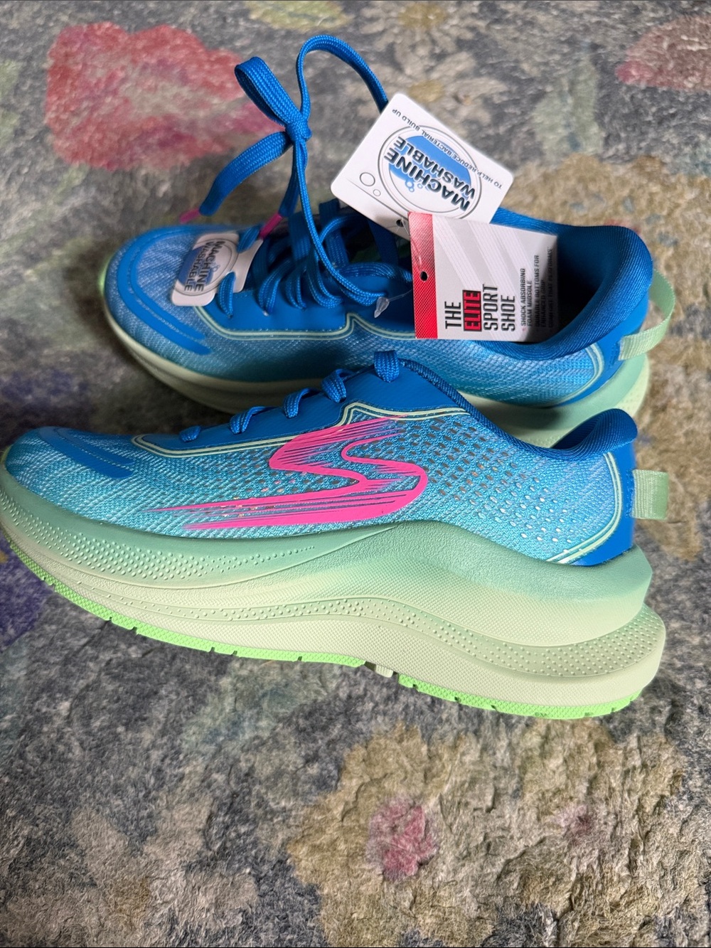 Skechers Kids Blue, Mint & Pink Athletic Sneakers size 13